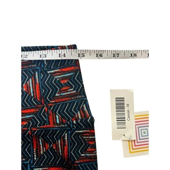LuLaRoe Cassie Women's Navy Blue & Red Skirt - Picture 4 of 6
